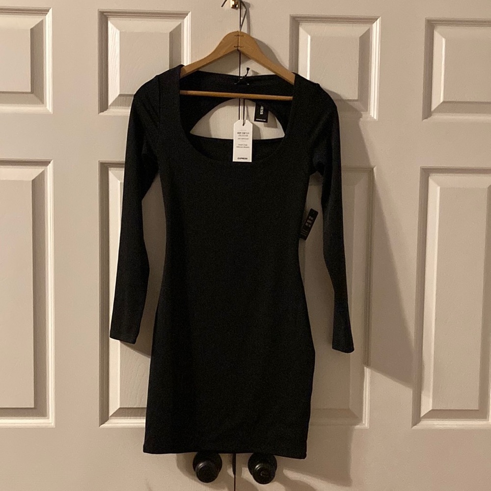 Body Contour Black Dress
